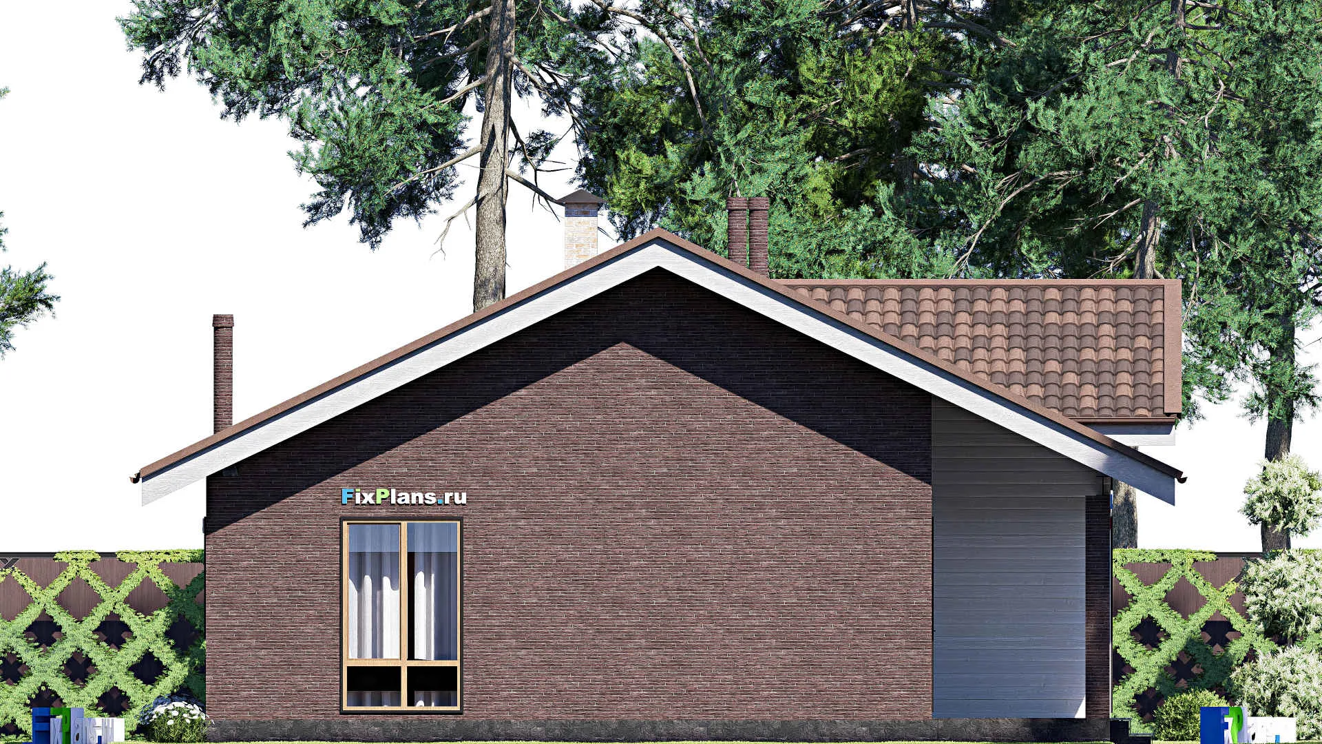 F-18854 - Проект одноэтажного дома 12 на 18, площадью 160 м² с террасой и 3 спальнями