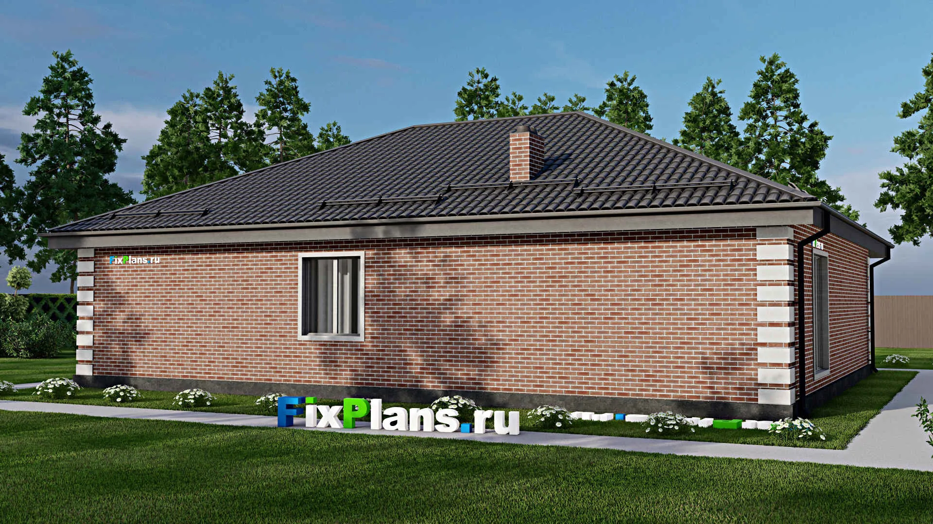 F-3248 - Проект одноэтажного дома 14 на 17, площадью 170 м² с 3 спальнями