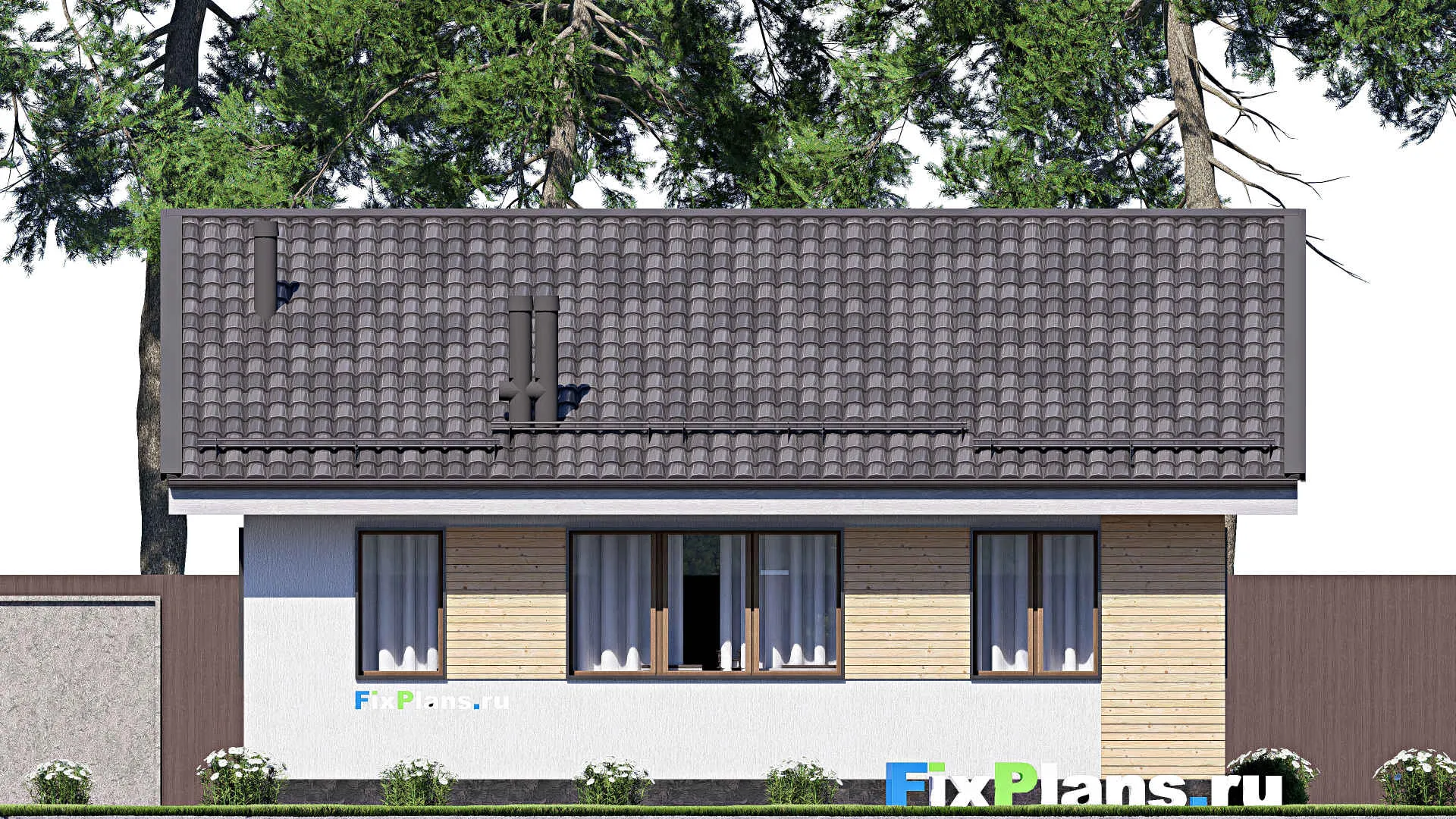 F-20375 - Проект одноэтажного дома 10 на 11, площадью 80 м² с 2 спальнями