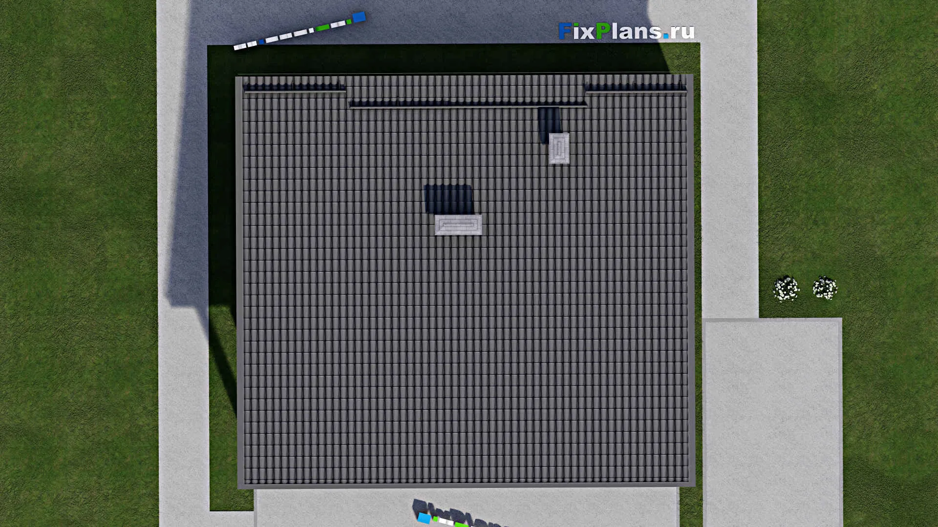 F-10115 - Проект одноэтажного дома 11 на 13, площадью 120 м² с террасой и 4 спальнями