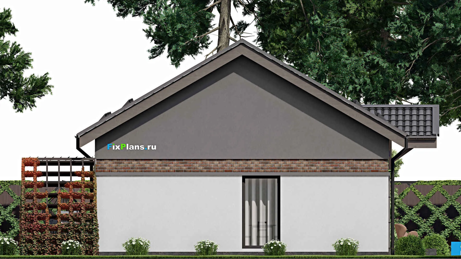 F-1988 - Проект одноэтажного дома 10 на 15, площадью 120 м² с террасой и 3 спальнями