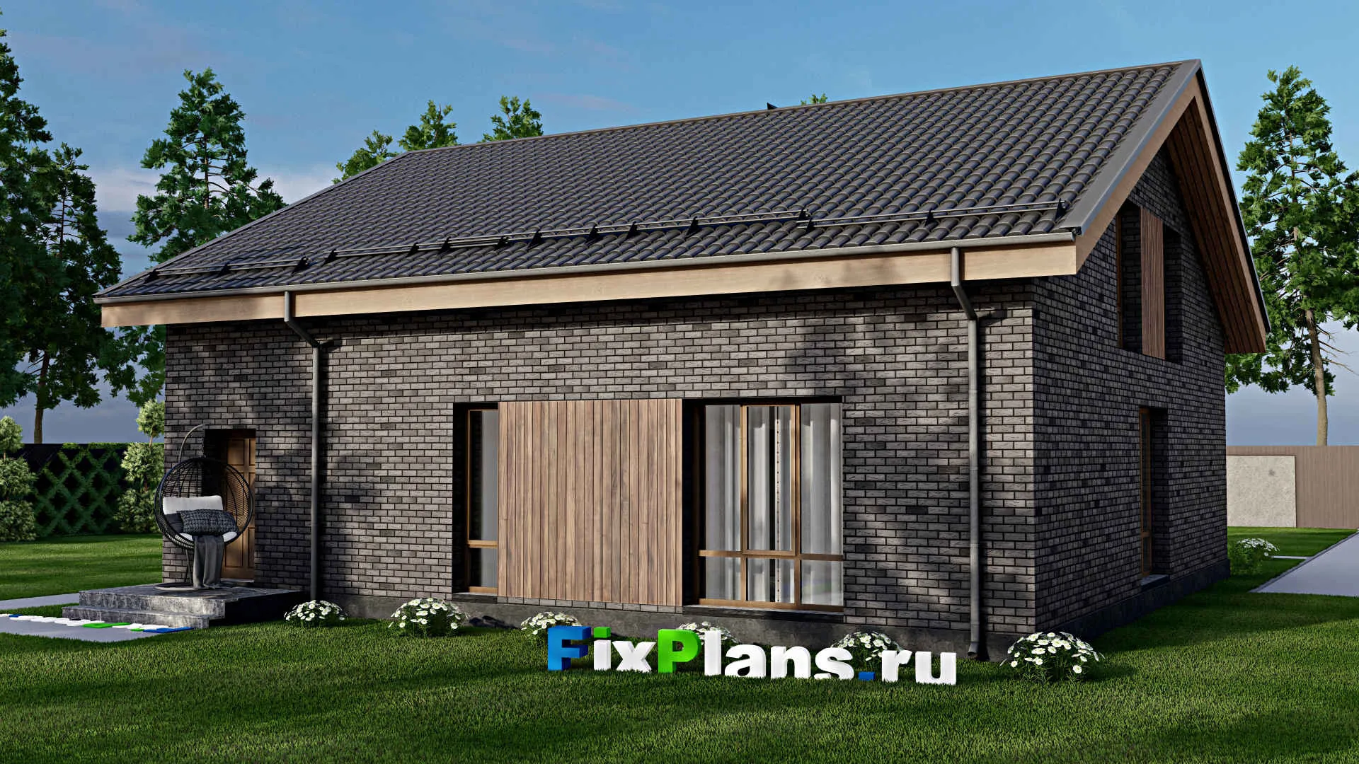 F-10169 - Проект дома с мансардой 13 на 15, площадью 310 м² с цокольным этажом и 5 спальнями