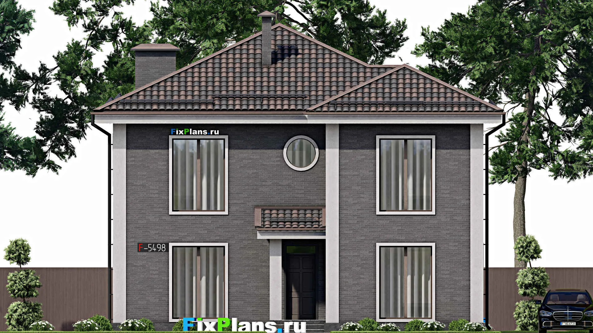 F-5498 - Проект двухэтажного дома 12 на 14, площадью 190 м² с 4 спальнями
