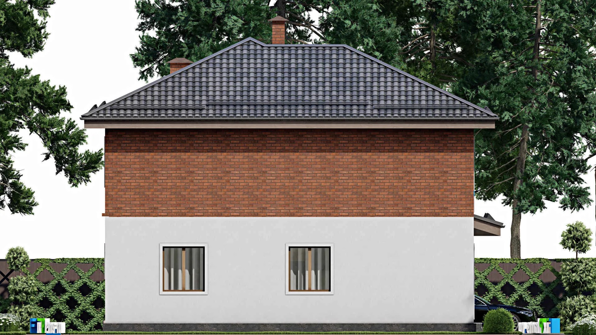 F-12239 - Проект двухэтажного дома 12 на 15, площадью 210 м² с 5 спальнями