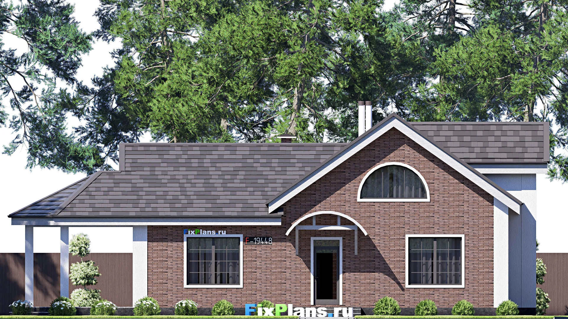 F-19448 - Проект дома с мансардой 12 на 19, площадью 180 м² с 4 спальнями