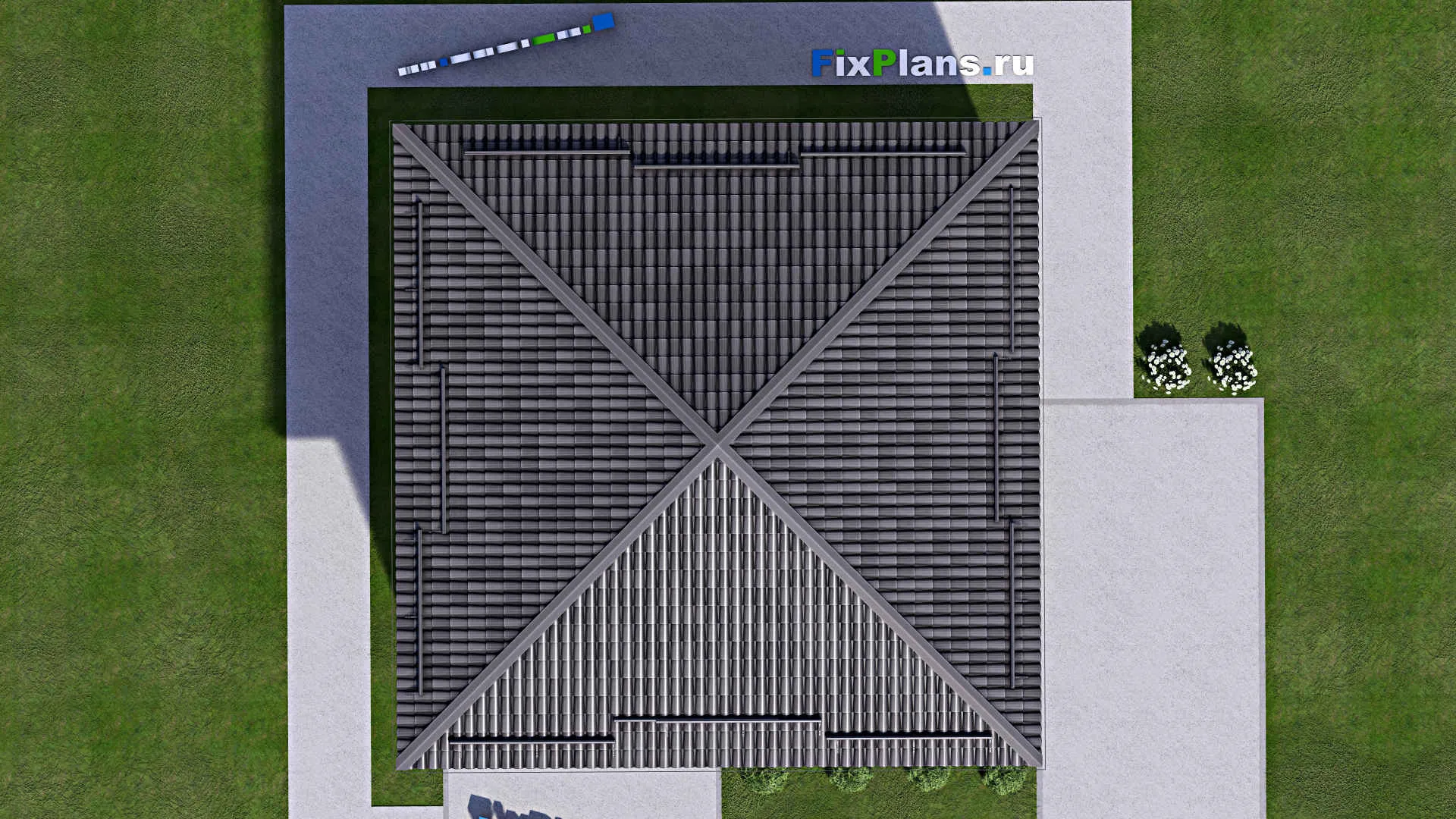 F-13202 - Проект двухэтажного дома 11 на 11, площадью 160 м² с балконом и 3 спальнями