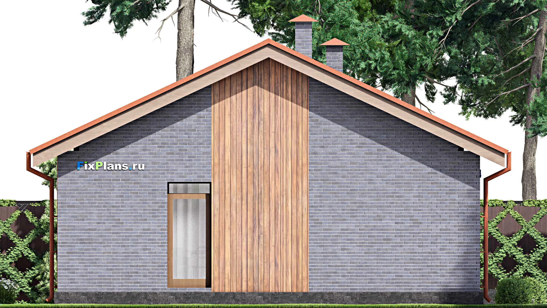 F-13787 - Проект одноэтажного дома 11 на 13, площадью 100 м² с 3 спальнями