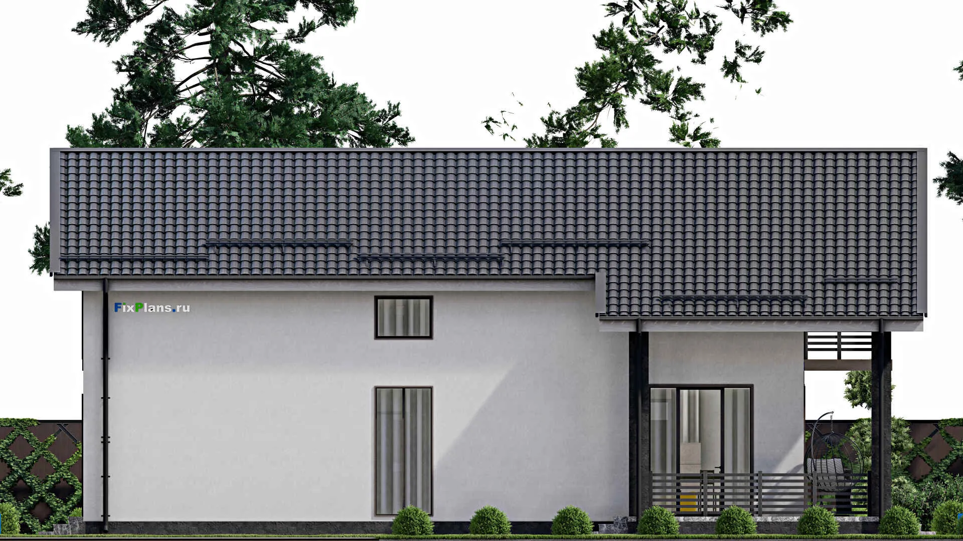 F-2600 - Проект дома с мансардой 10 на 15, площадью 260 м² с террасой, балконом и 4 спальнями