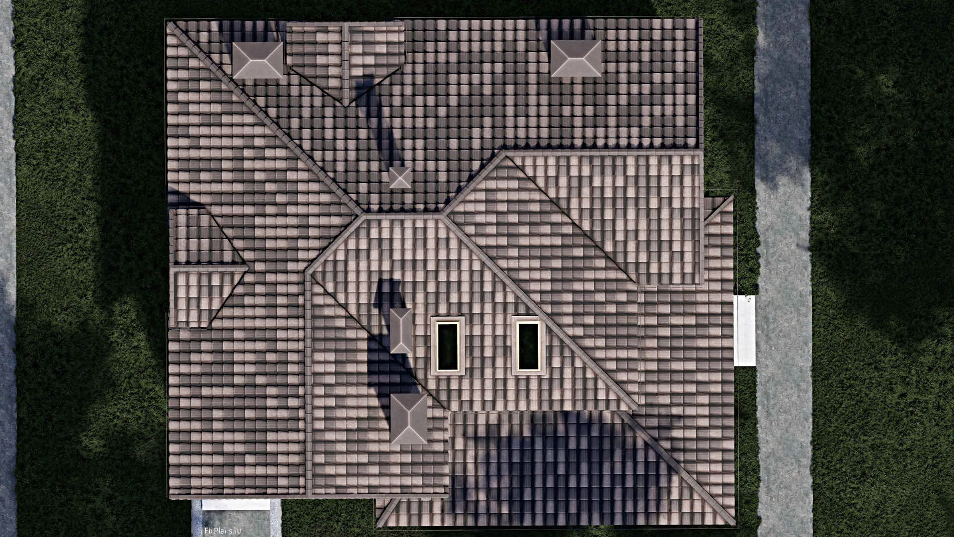 F-0557 - Проект дома с мансардой 12 на 13, площадью 210 м² с террасой, балконом и 3 спальнями