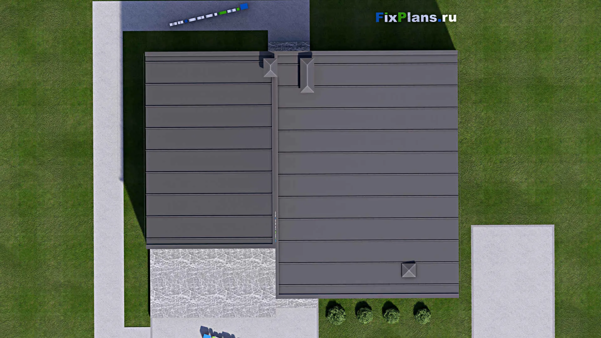 F-14831 - Проект одноэтажного дома 14 на 16, площадью 170 м² с террасой и 3 спальнями