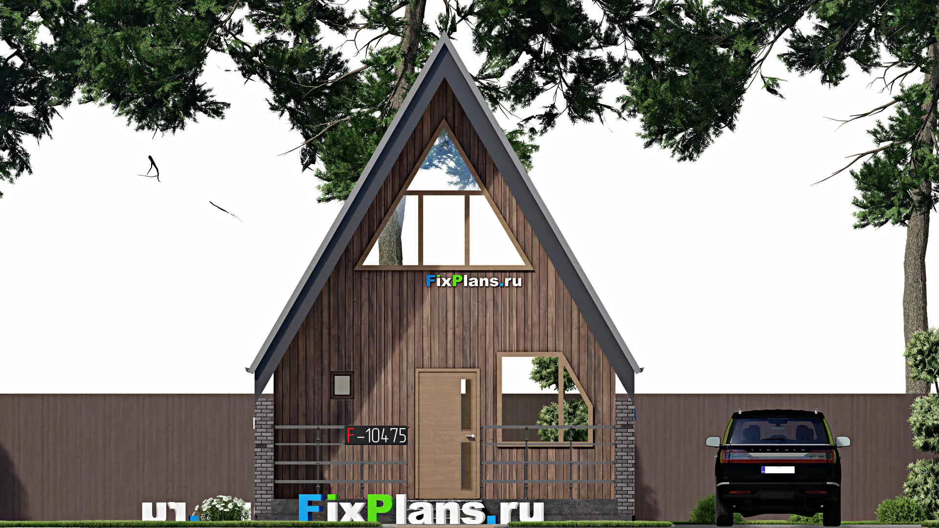 F-10475 - Проект дома с мансардой 7 на 10, площадью 70 м² с 2 спальнями