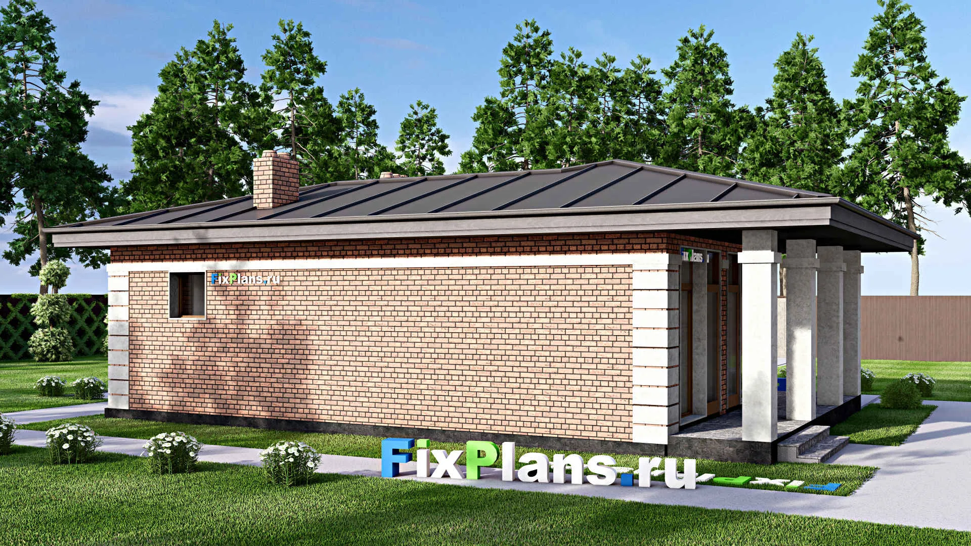 F-15488 - Проект бани 9 на 13, площадью 70 м² с комнатой отдыха, терассой и санузлом