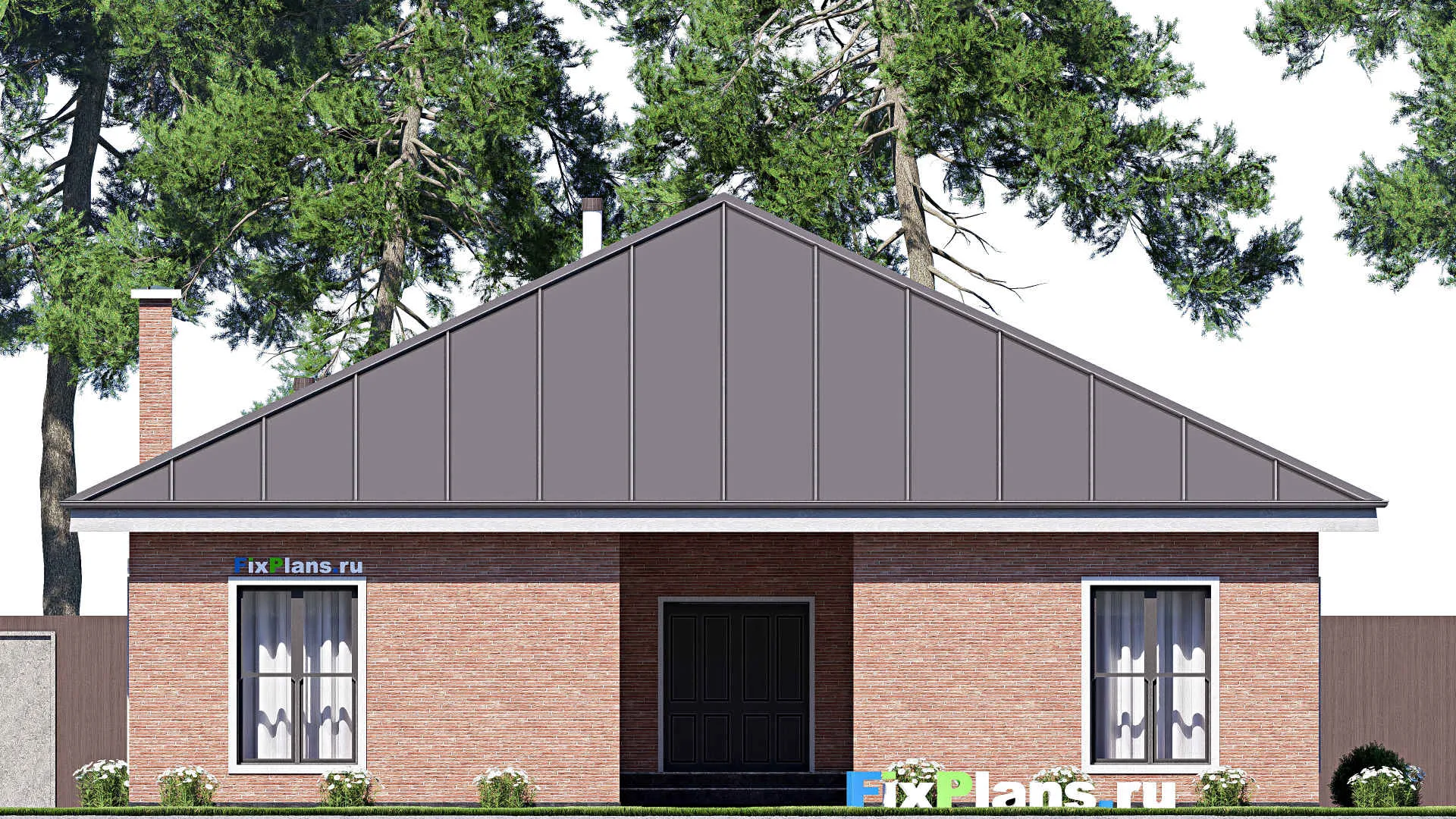 F-20510 - Проект одноэтажного дома 15 на 17, площадью 170 м² с 4 спальнями