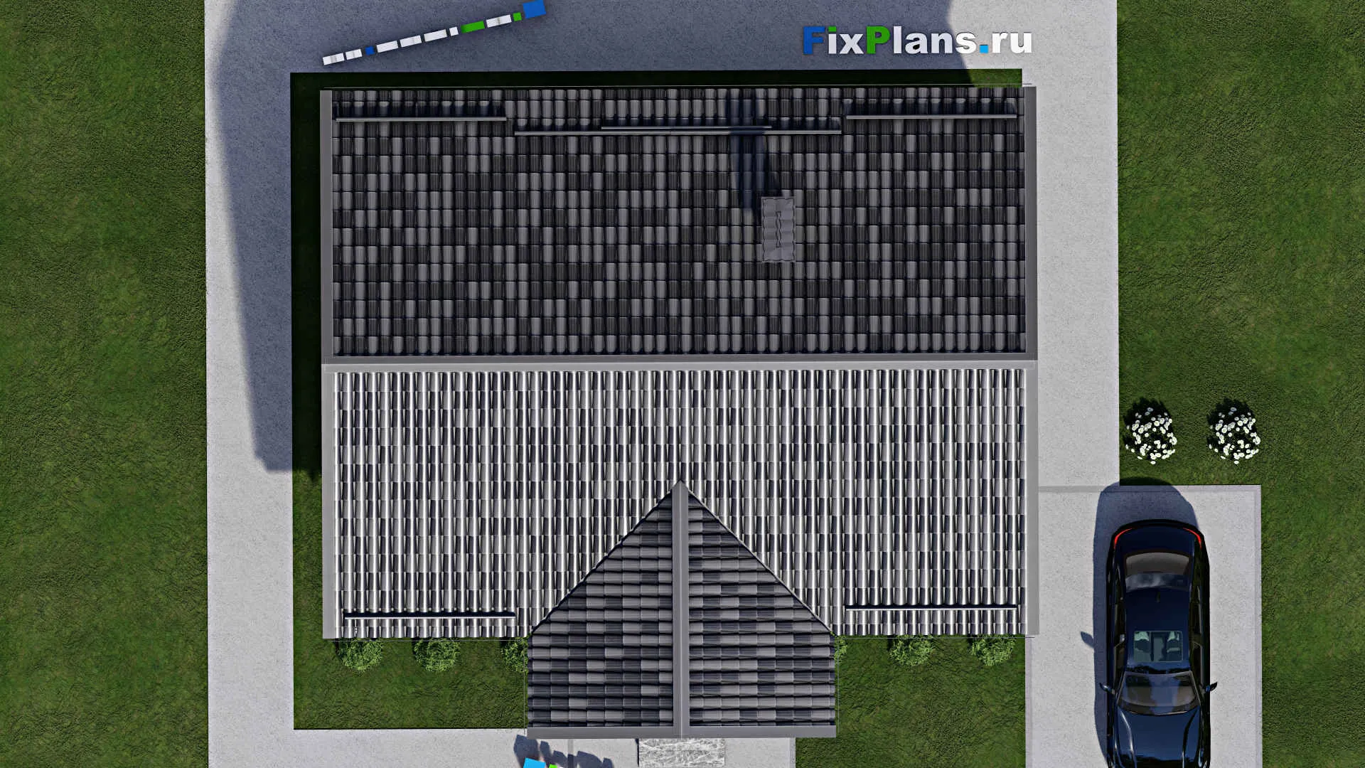 F-9458 - Проект одноэтажного дома 11 на 12, площадью 80 м² с 2 спальнями