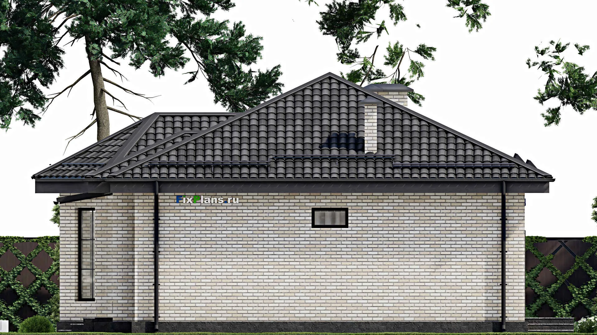 F-5606 - Проект одноэтажного дома 12 на 12, площадью 100 м² с 3 спальнями