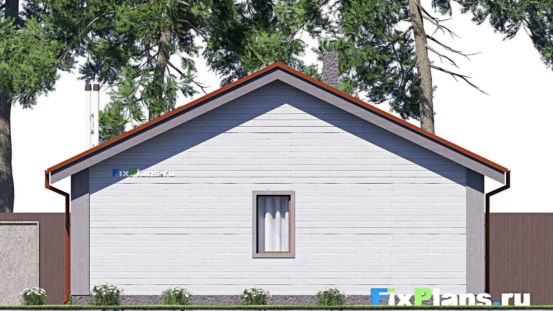 F-18116 - Проект бани 9 на 11, площадью 70 м² с терассой и санузлом